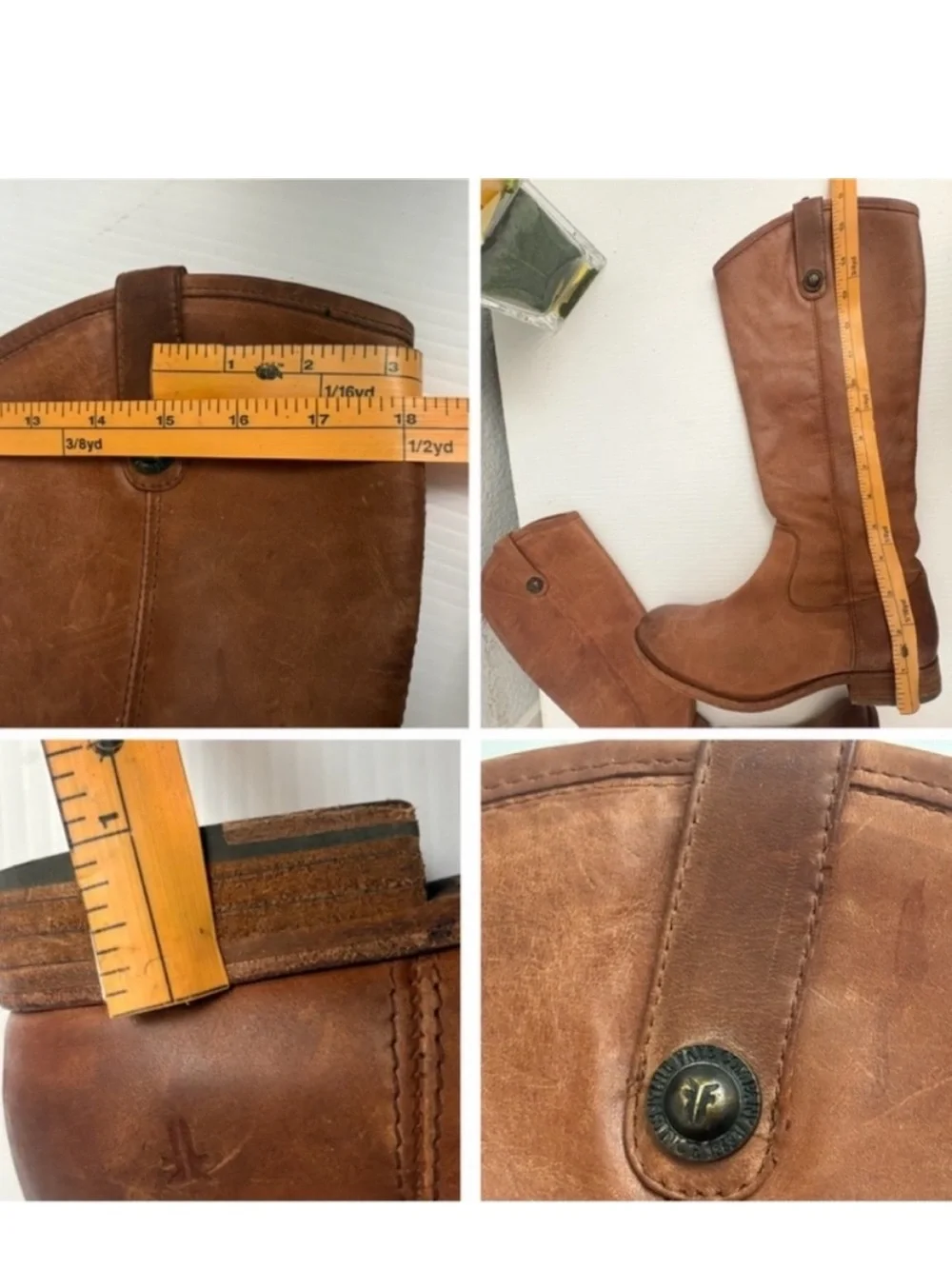 Frye Melissa Button Brown Suede Tall Riding Boots Size 7B